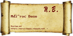 Móroc Bese névjegykártya